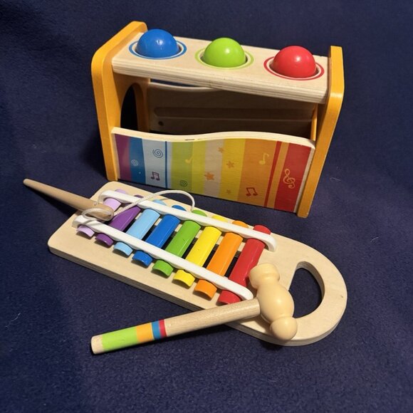 Hape Other - Hape Rainbow Colored Wooden Xylophone for Kids Educational Musical Toy